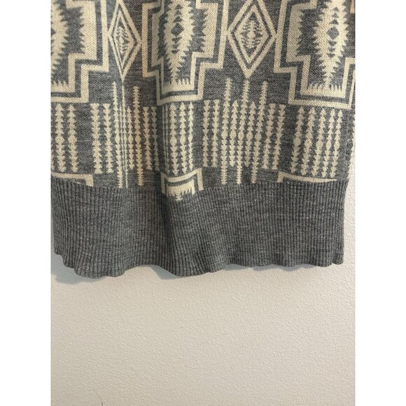 Pendleton Women's Cardigan Sweater Medium grey Aztec Southwest Wool Cotton Blend - Picture 10 of 13